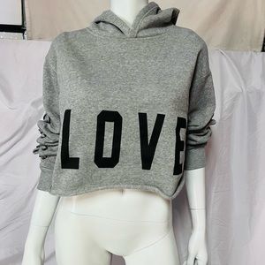 Cropped LOVE Hoodie - Sz M